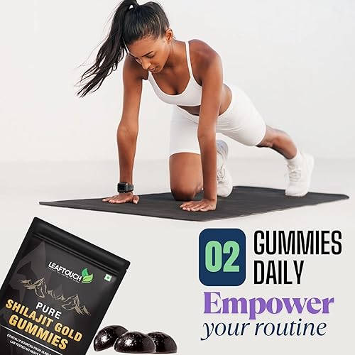 Miniatura 5 de LEAFTOUCH - Gomitas de oro Shilajit  Sabor Masala Cola  Cada gomitas está envuelta en una envoltura transparente individual  60 gomitas.