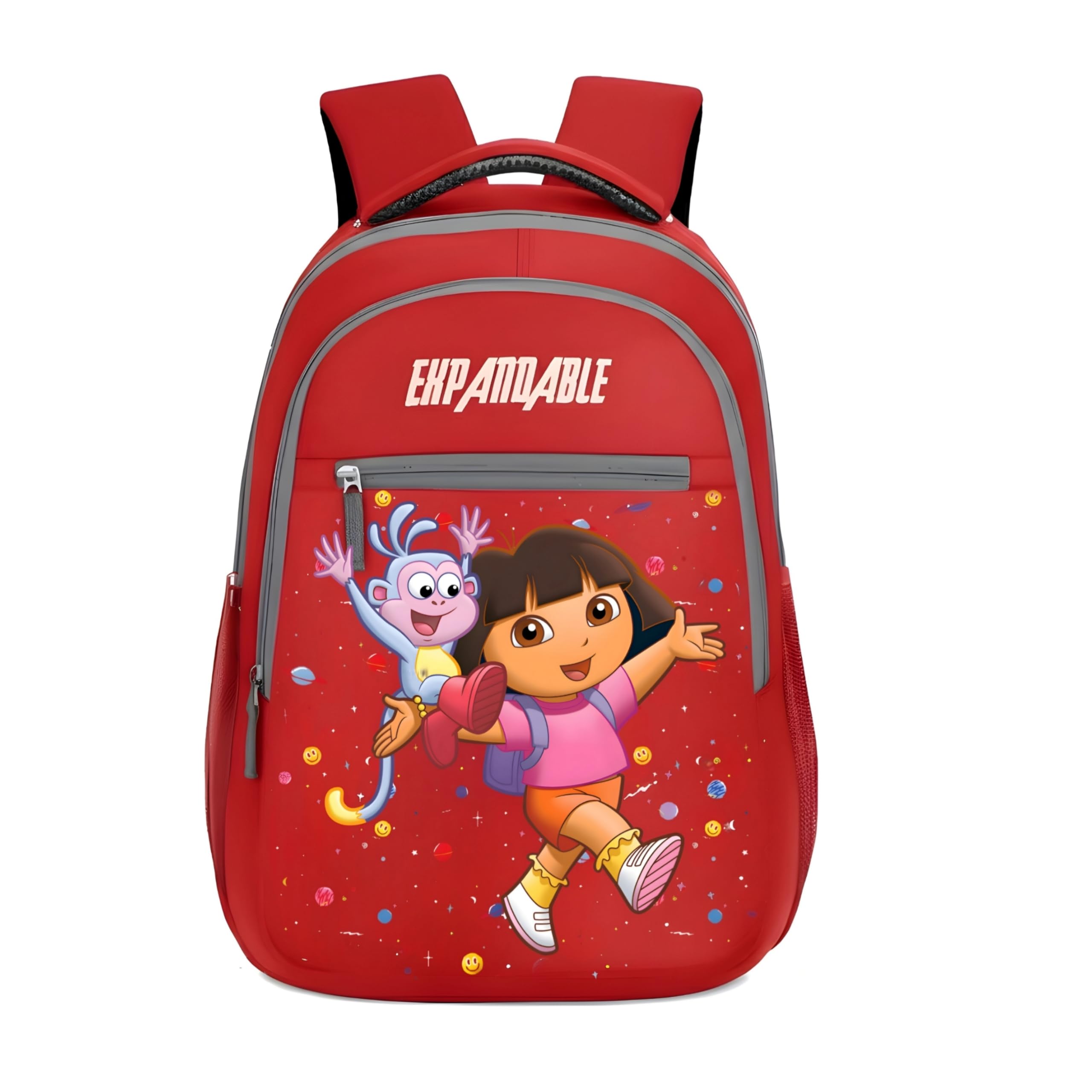 expandable Dora the Explorer Kids’ Backpack for Girls – 16-Inch Water-Resistant School Bag with Boots the Monkey Print, Padded Straps, and Large Capacity – Red-picture-30
