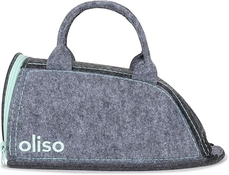 oliso Mini Iron Carry Bag for M2Pro and M3Pro - Aqua | Polyester Felt Travel Case, Quilting Retreat Storage, Compact Sewing Accessories, Heavy-Duty Zipper