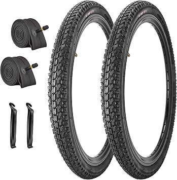 2 Pack 20"x1.75" Bike Tires and Inner Tubes 20x1.75/2.125 Compatible with 20x1.5/1.75/1.95 Inch Bike Rim for Hybrid Trail Mountain Urban BMX Bicycles
