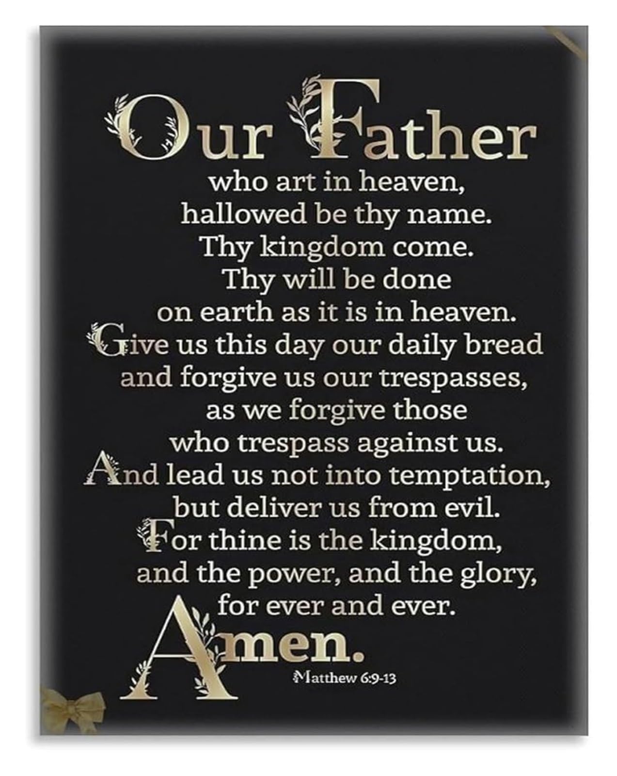 BYCIFRLG Our Father Prayer Canvas Wall-Art Lord's Prayer Poster Jesus Christ Religious Art for Home or Office(Unframed,12x18inch(30x45cm))