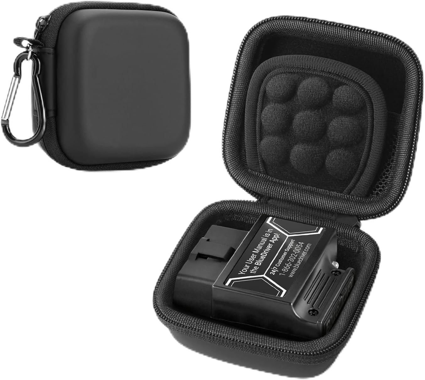 Case for BlueDriver OBD2 Scanner, Bluetooth OBDII Scanner Diagnostic Tool Protective Carrying Storage Bag, Mini Shockproof Waterproof (Only Case) (Black)