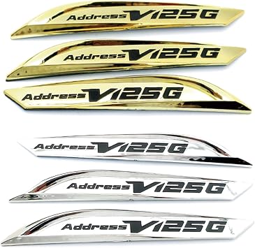 For Suzuki Address V125G Motorcycle 3D Fuel Gas Tank Sticker Emblem Badge Decoration Decals ABS Chrome&Gold(Gold)
