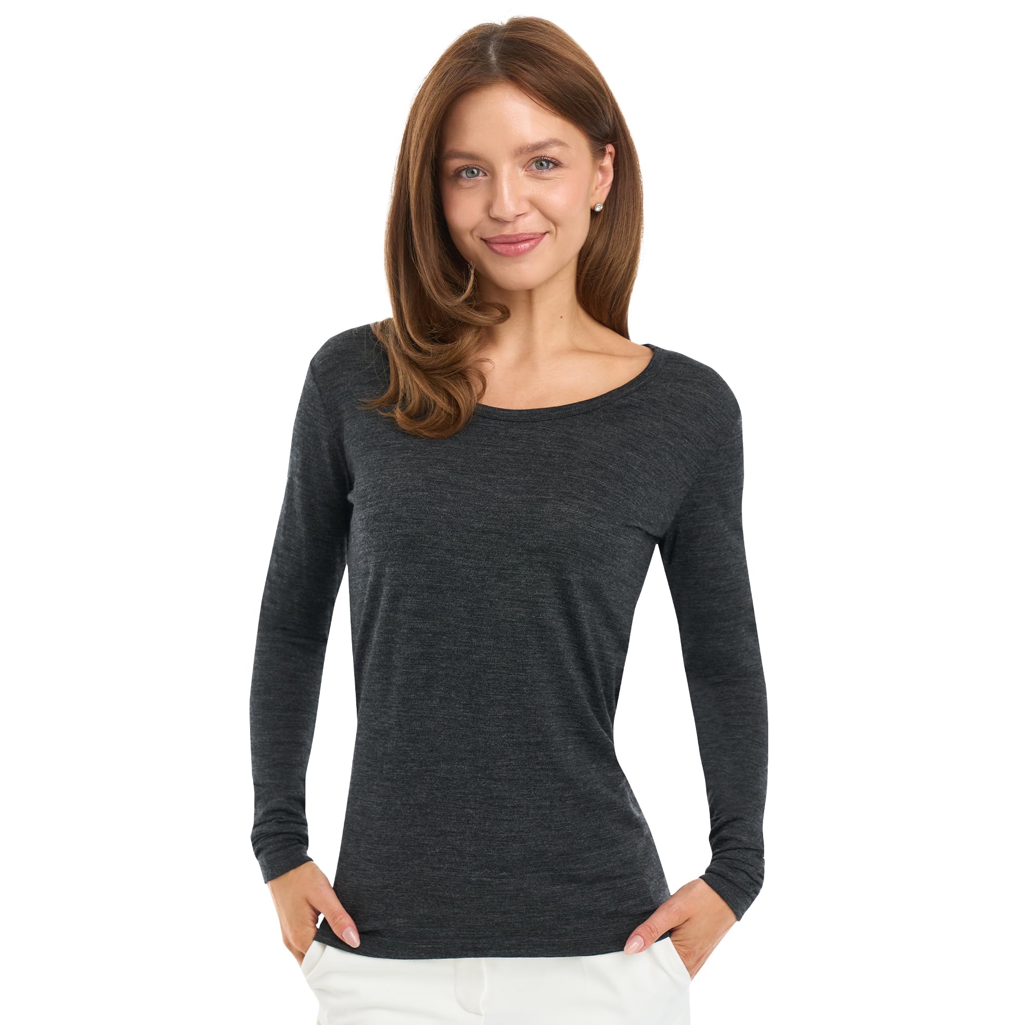 100% Merino Wool Base Layer Women - Thermal Merino Wool Shirt Women