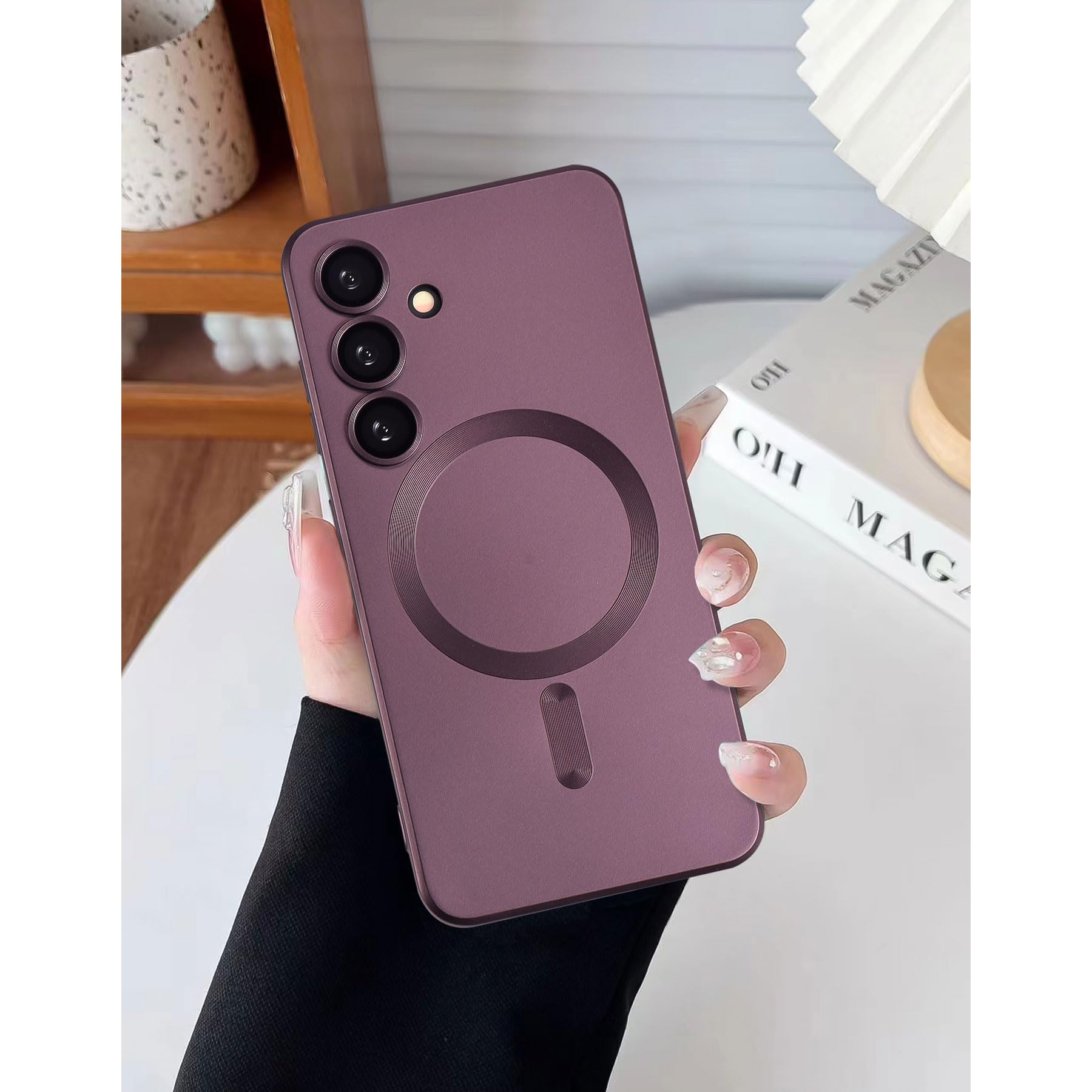 Yetagso Magnetic for Samsung Galaxy S23 Case,Soft Silicone Samsung S23 Phone Case with Camera Protection,Anti-Scratch Anti-Fingerprint Samsung Galaxy