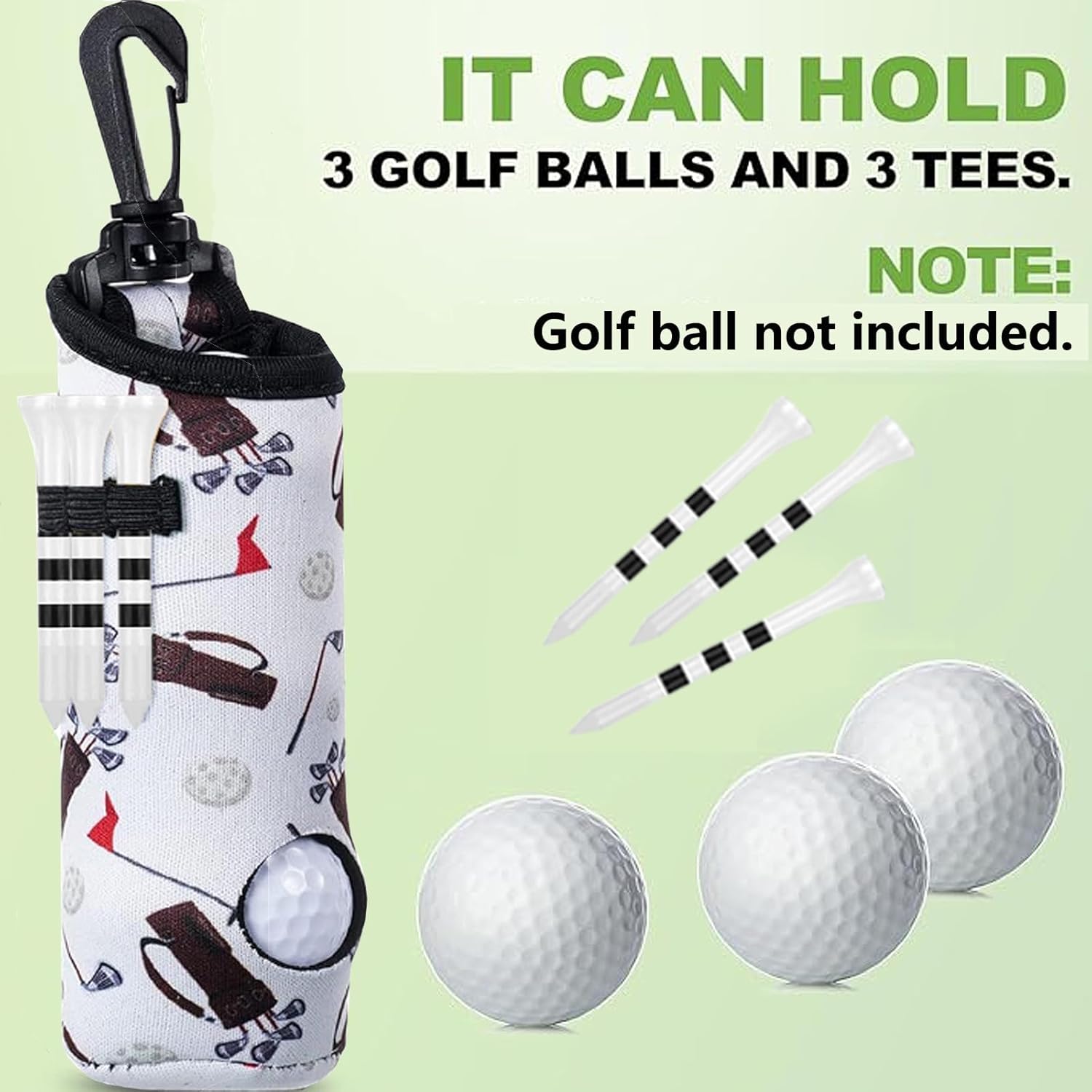 11 Pcs Golf Accessories Kit, Include Golf Ball Bag with Hook Tees Towel Cleaner Brush Ball Marker Divot Tool Score Counter - Image 4