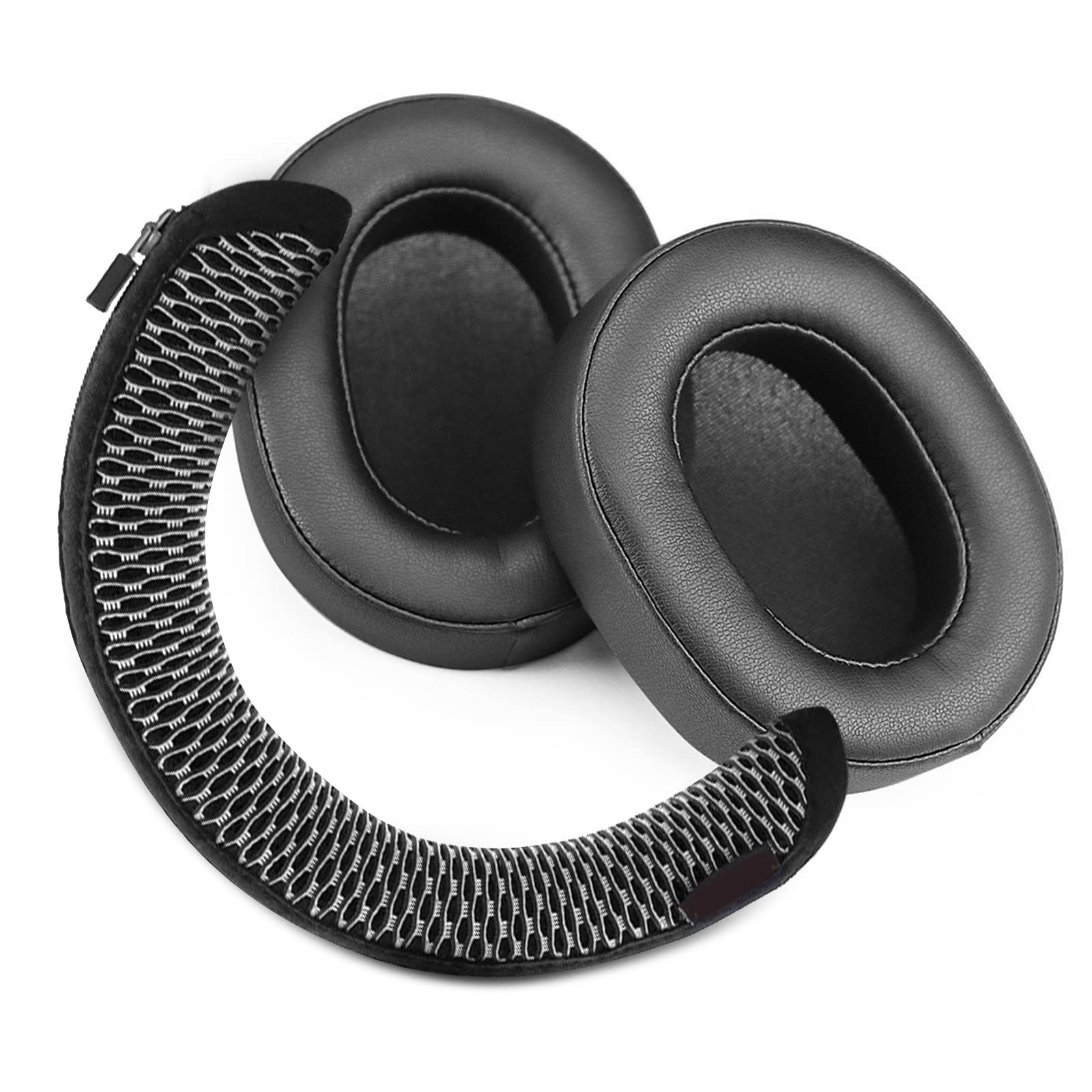 XBERSTAR WH-1000XM5 Earpads Cushion Cover Headband Replacement Compatible with Sony WH-1000XM5 (Earpads + Black White Headband) - Image 3