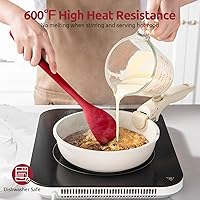 Vista 3 de 600ºF Heat Resistant Silicone Spoon: U-Taste 13.3in Solid Kitchen Cooking Spoon, Nonstick Food Grade Large & Long Soup Rubber Utensil for Mixing