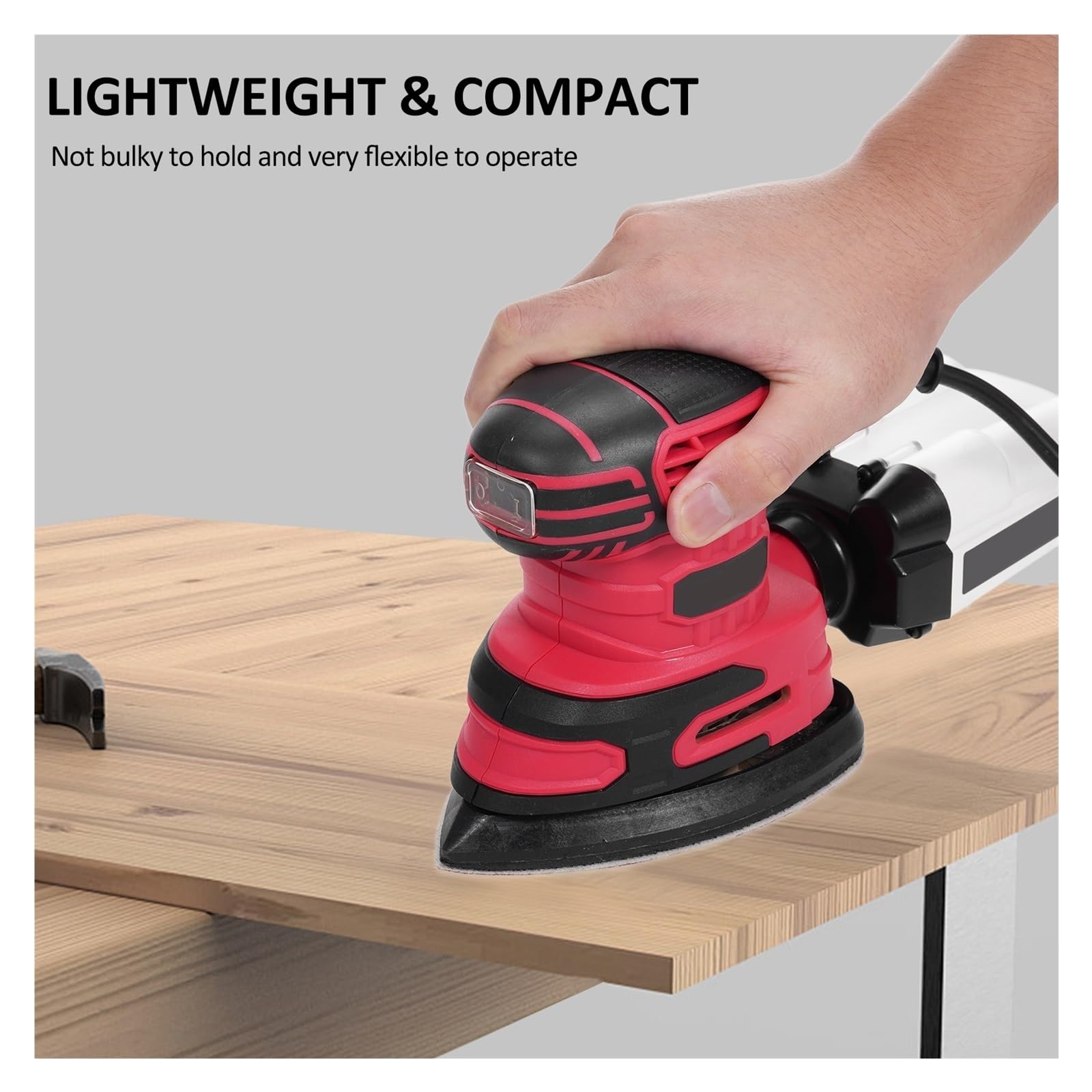 Lijadora Excéntrica Eléctrica De 220 W, 13 000 OPM, 1,6 A, Máquina Pulidora For Lijado De Madera Con Caja For Polvo FáCil De Usar