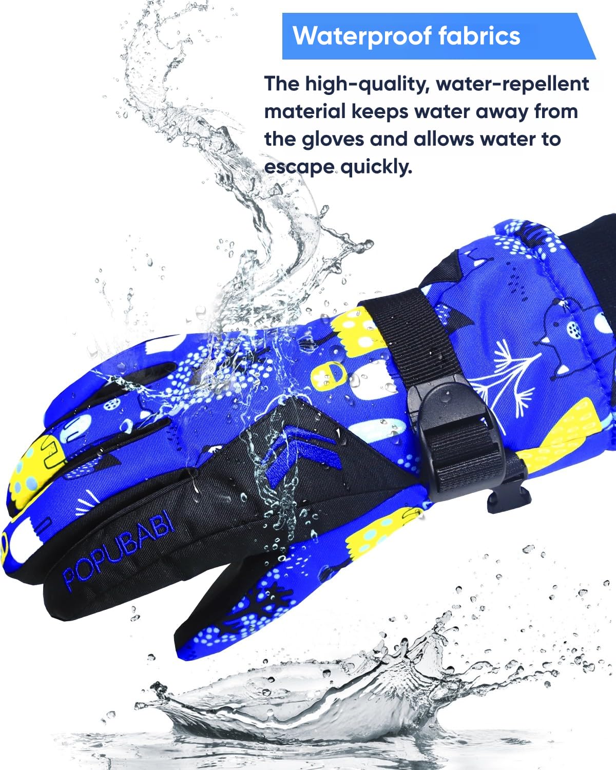 Guantes de Esquí para Niños y Niñas, Impermeables y a Prueba de Viento, Cálidos para Snowboard, Ciclismo y Deportes de Invierno