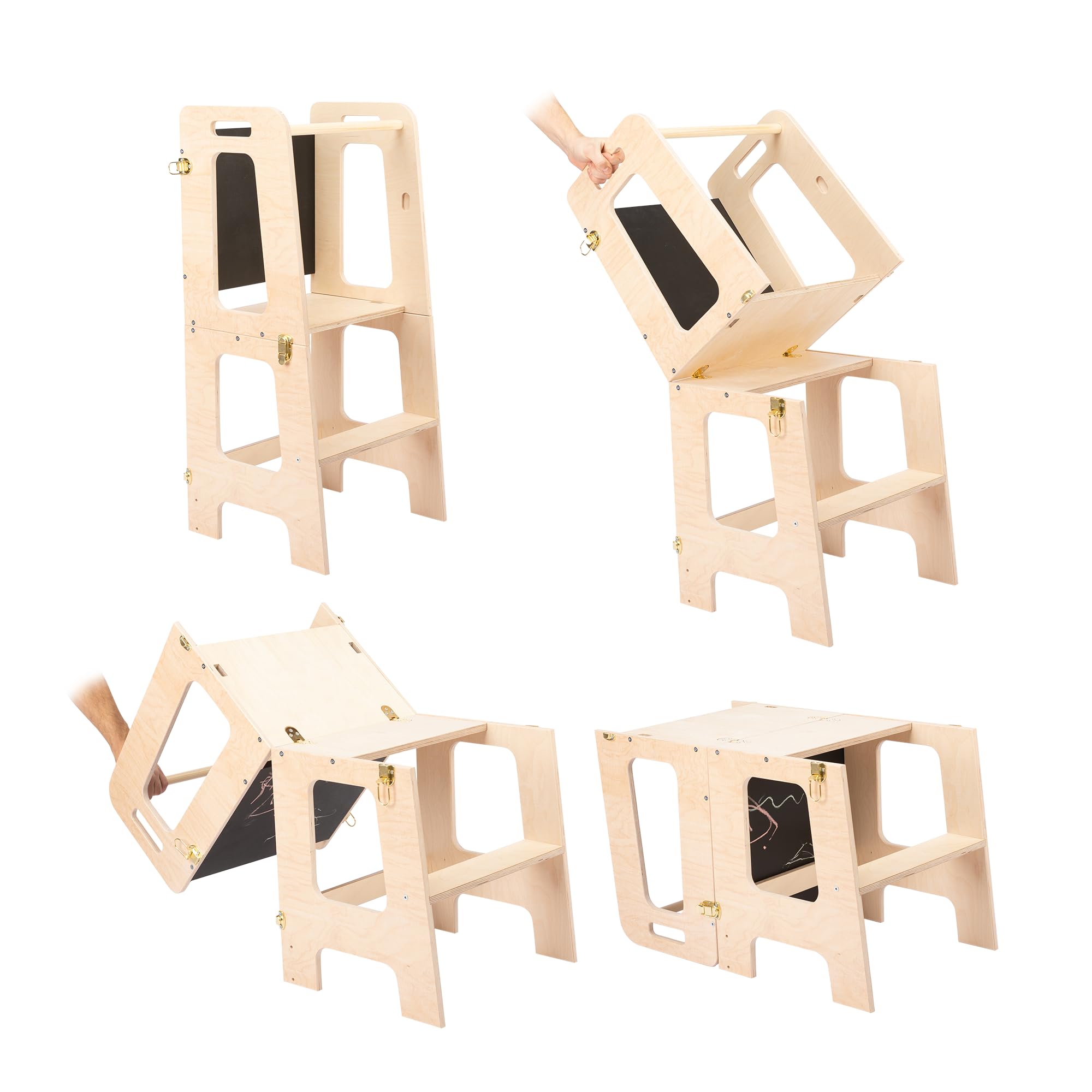 Lernturm ab 1 Jahr (Lackiertes Holz, Ohne Rutsche)