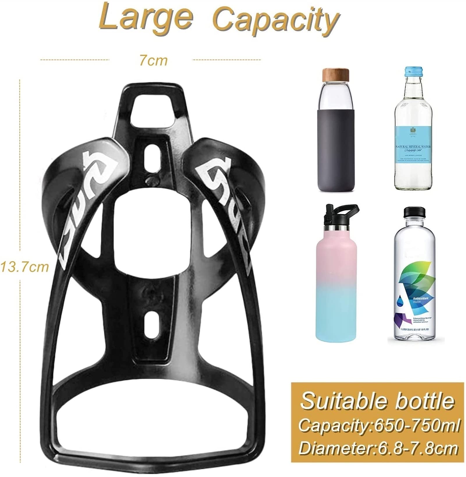 Rower szosowy PC koszyk na bidon rowerowy koszyk na bidon plastikowy uchwyt na kubek wody (kolor: czarny-1 opakowanie) (kolor: niebieski 2 szt.) (czarny 2 szt.)