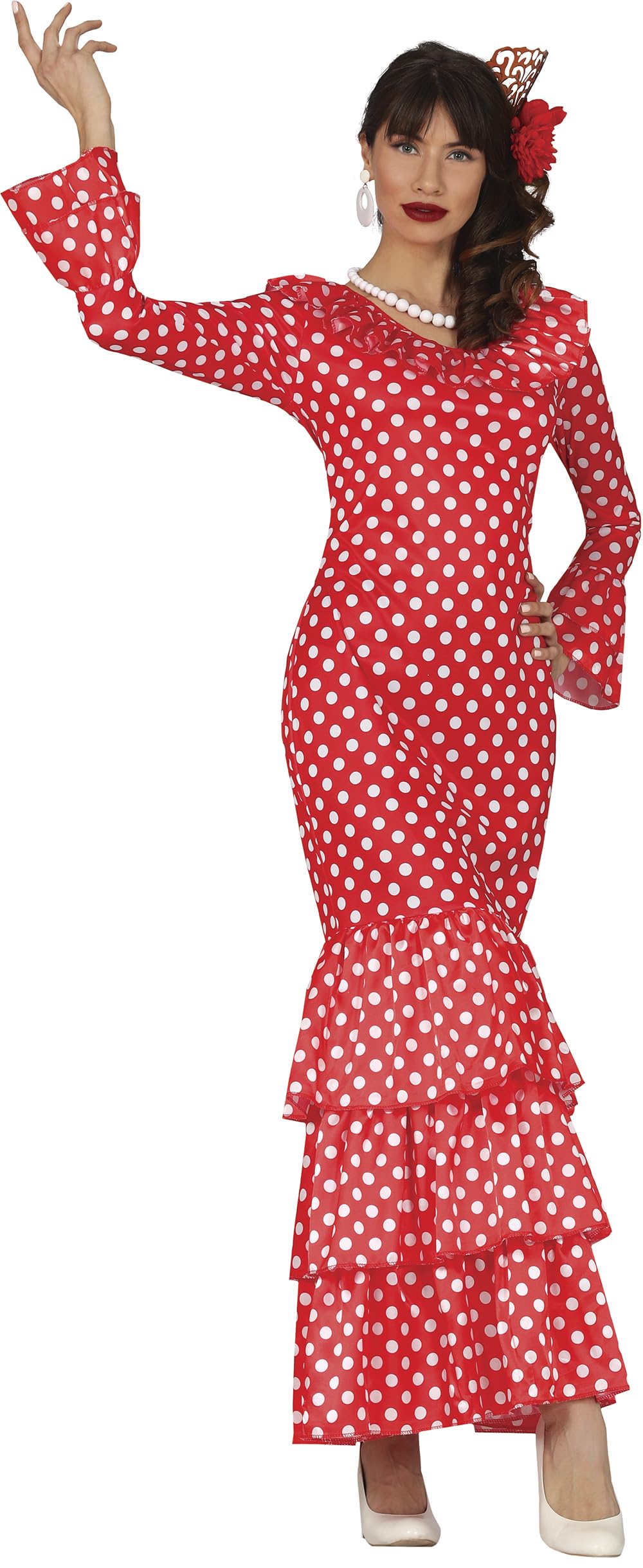 FIESTAS GUIRCA Spanish Flamenco Dancer Fancy Dress Costume Adult Women Size 14-16