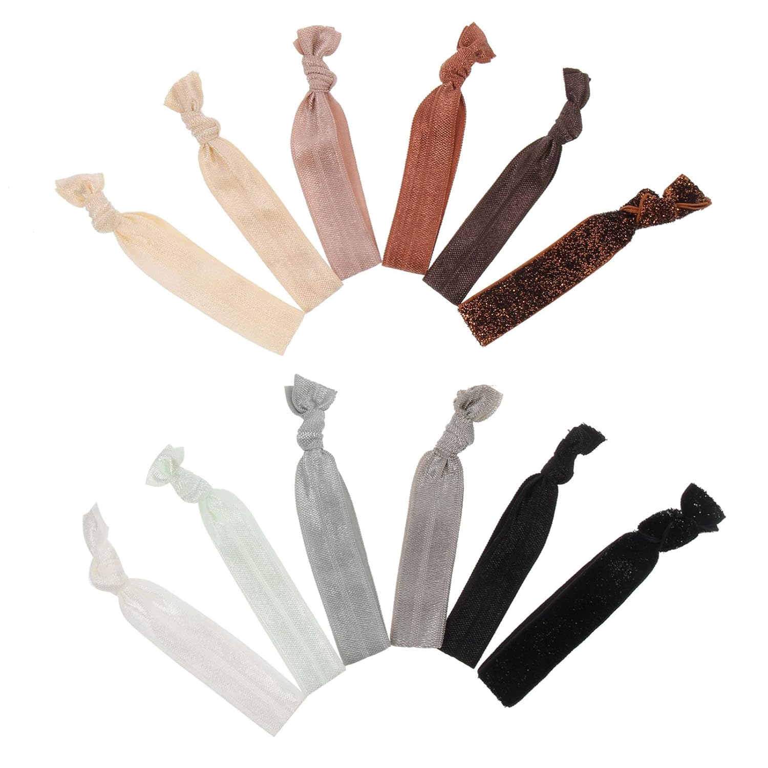 LALAFINA 10Pcs Elastics Hair Ties No Crease Ponytail