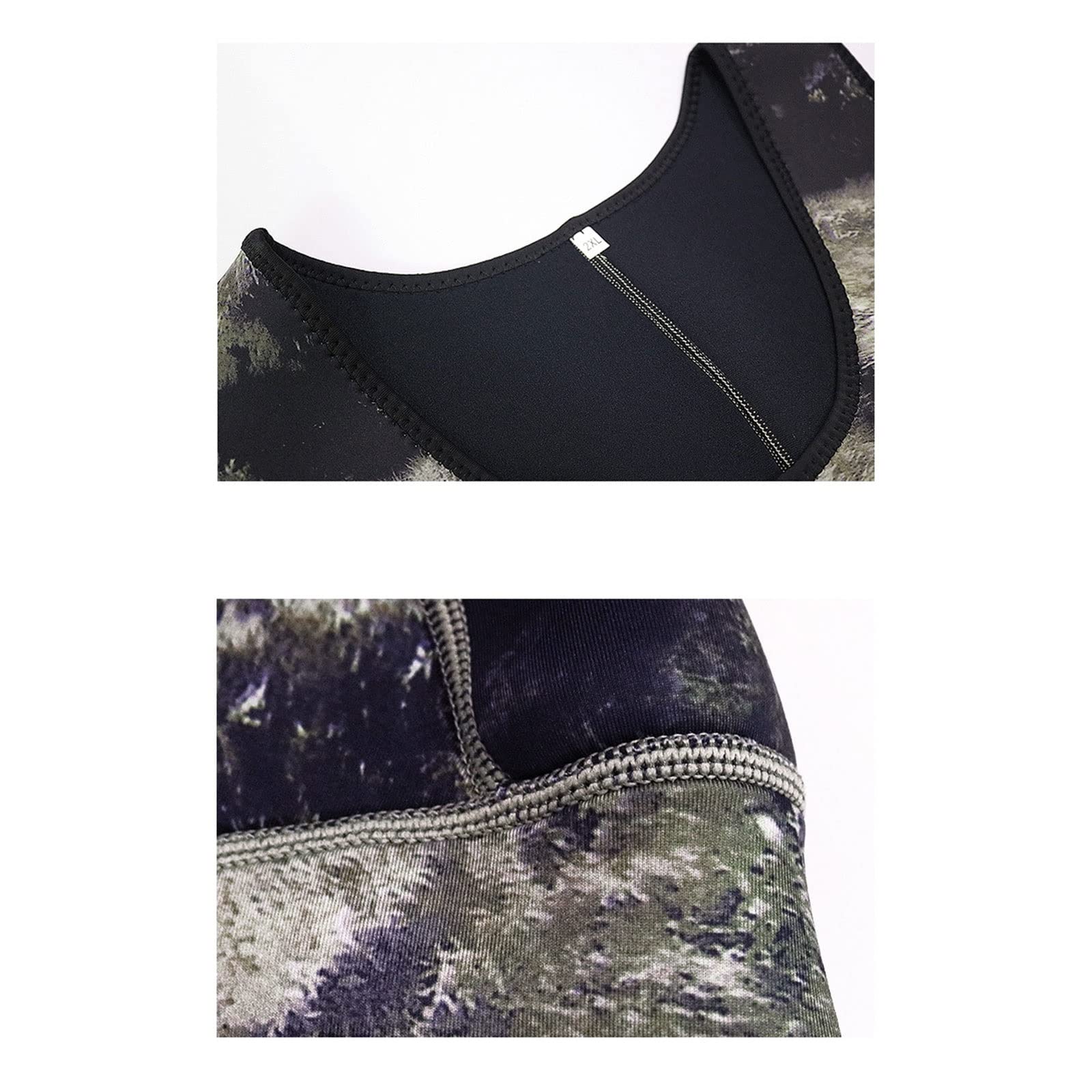 Combinaison de camouflage 3 mm, combinaison submersible en néoprène 2 pièces à capuche Fission à manches longues, pour homme, combinaison de plongée imperméable à l'eau ( Color : Green , Size : XL )