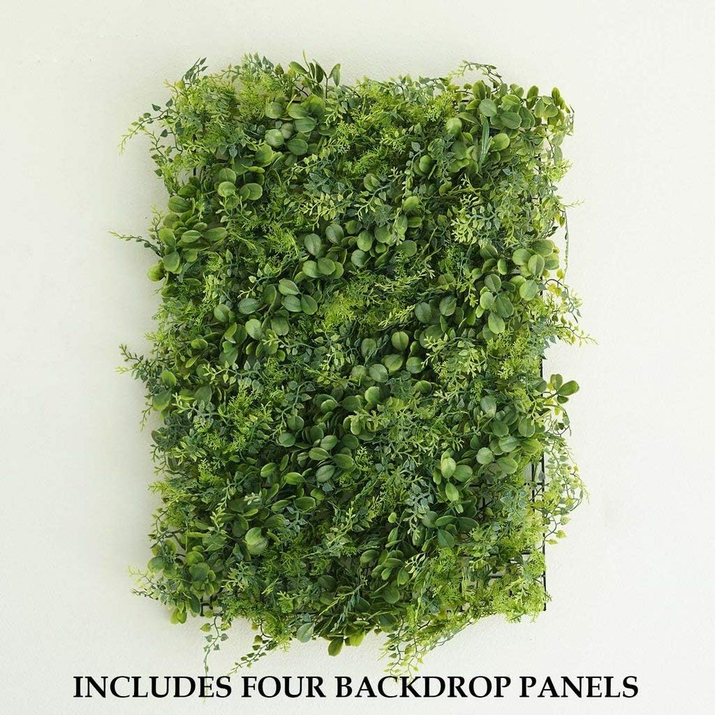 Tableclothsfactory 4 Pack 10 Sq ft. Artificial Boxwood Hedge Faux Green Living Wall Foliage Green Garden Wall Mat