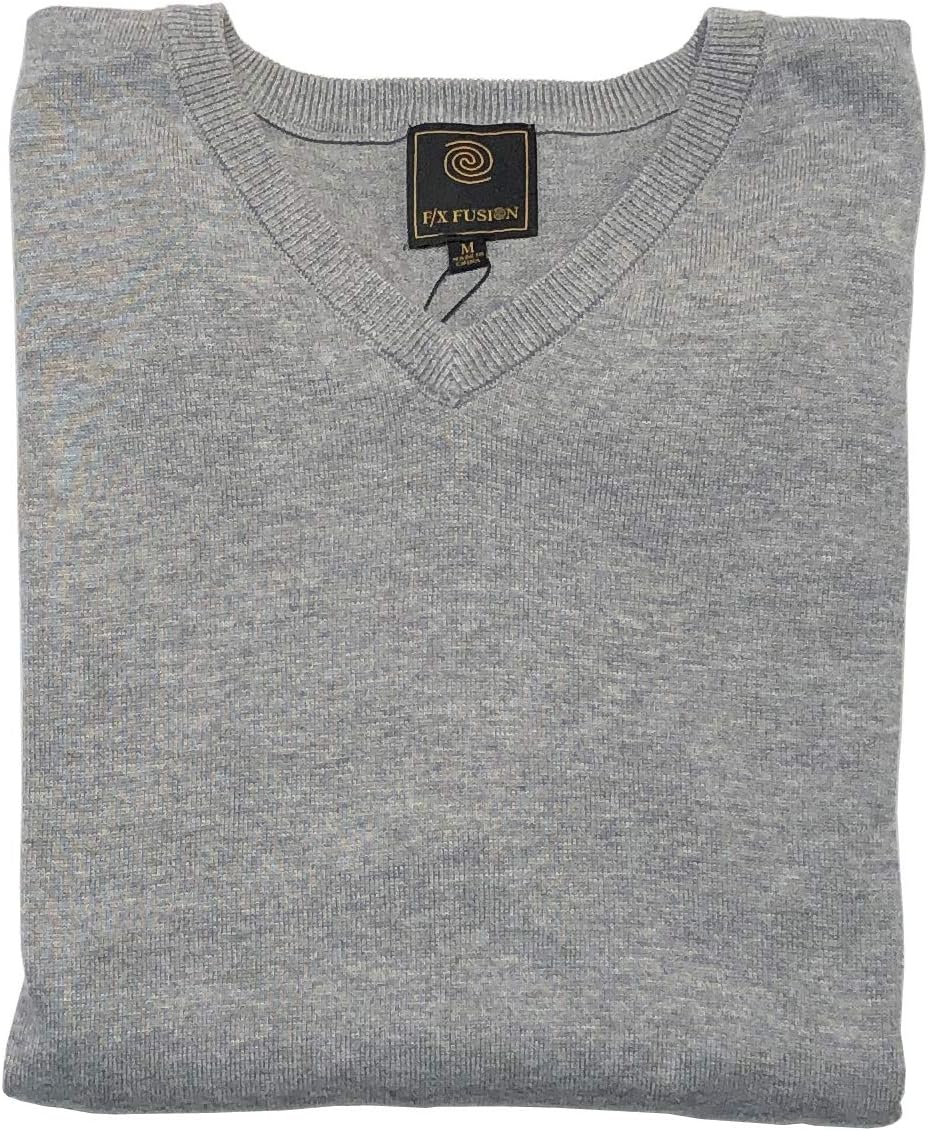 Men's Solid Color V-Neck Sweater (XX-Large, Silver Heather)