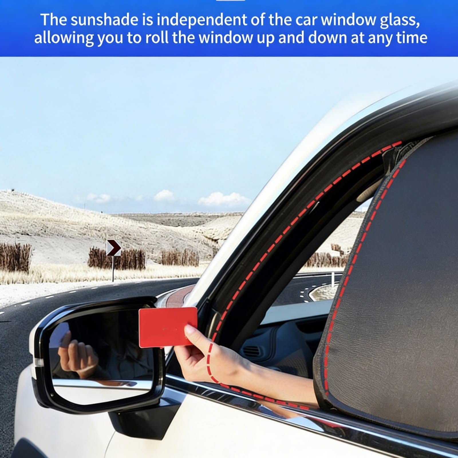 Auto Sonnenschutz für Stream 2006-2014, Atmungsaktive Spandex Sonnenschutz Seitenscheibe UV Schutz Zubehör,6 PCS