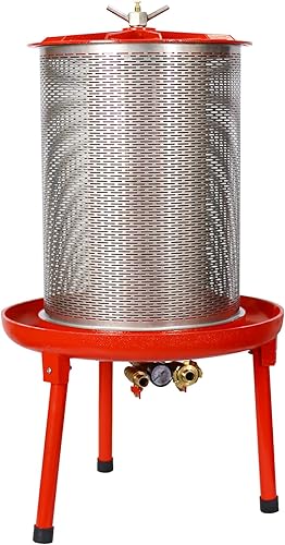 Prensa hidráulica de vino de frutas de 5.3 galones20L de sidra de manzana, trituradora de uva de acero inoxidable para cocina con bolsa de filtro,
