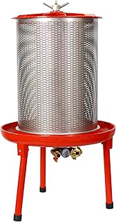 Hydraulic Fruit Wine Press 5.3 Gallon/20L Apple Cider Grape Crusher Stainless Steel Juice Maker for Kitchen with Filter Bag Splash Guard Wine Making Press