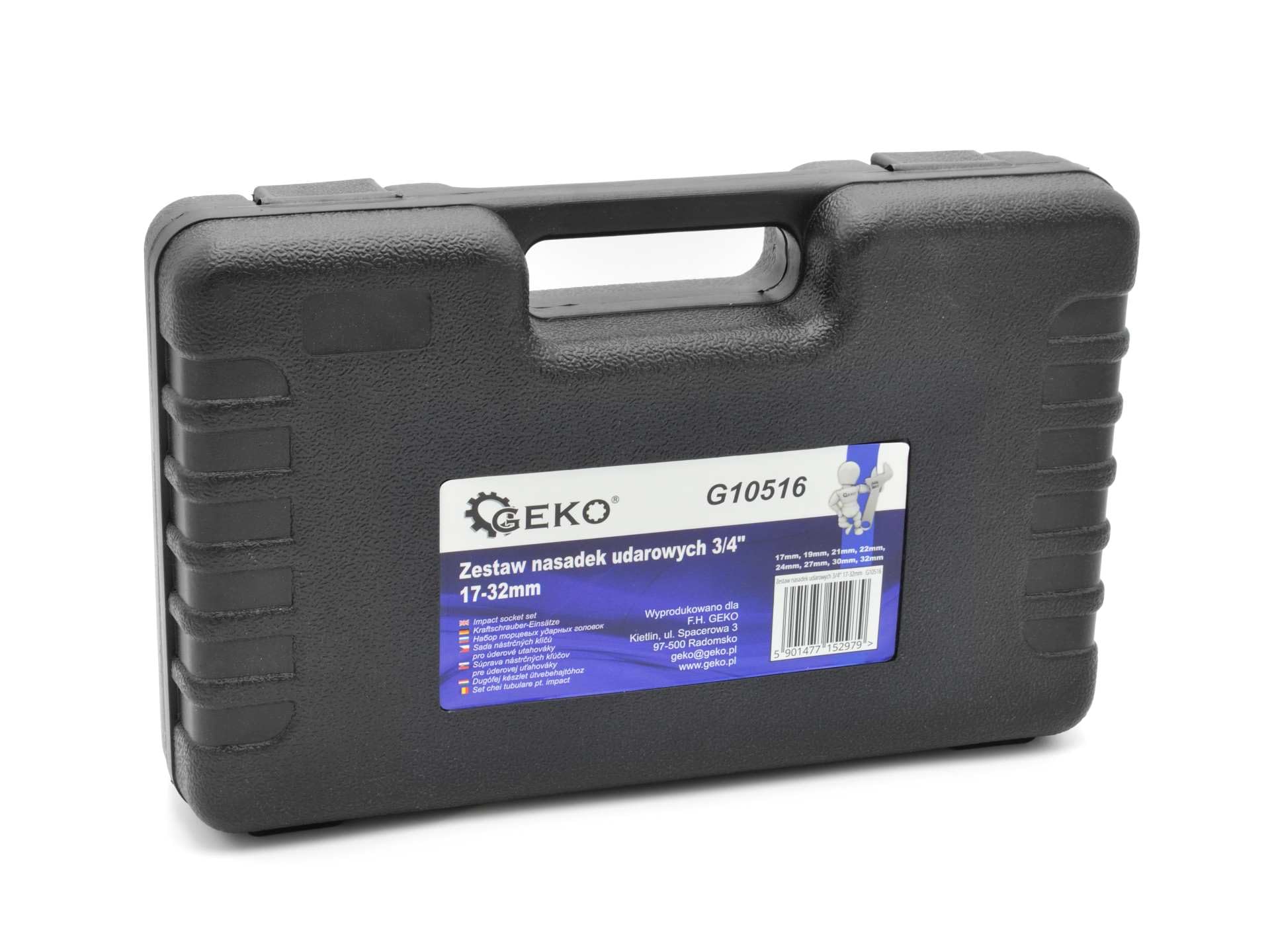 BSD Set de Vasos de Impacto de 3/4" - 8 Piezas en Maletín de Plástico, Incluye 17mm a 32mm, Ideal para Uso Profesional y Reparaciones Mecánicas.