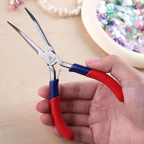 Miniatura 6 de Alicates de punta doblada - Mini alicates de joyería con asas de agarre cómodo para doblar alambre y agarrar