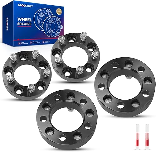 Vista 60 de KAX Espaciadores de rueda de 0.236 x 5.315 in, espaciadores de rueda centrados de 2 pulgadas y 6 lengüetas para F-15-0, Expedition, Mark LT, Negro