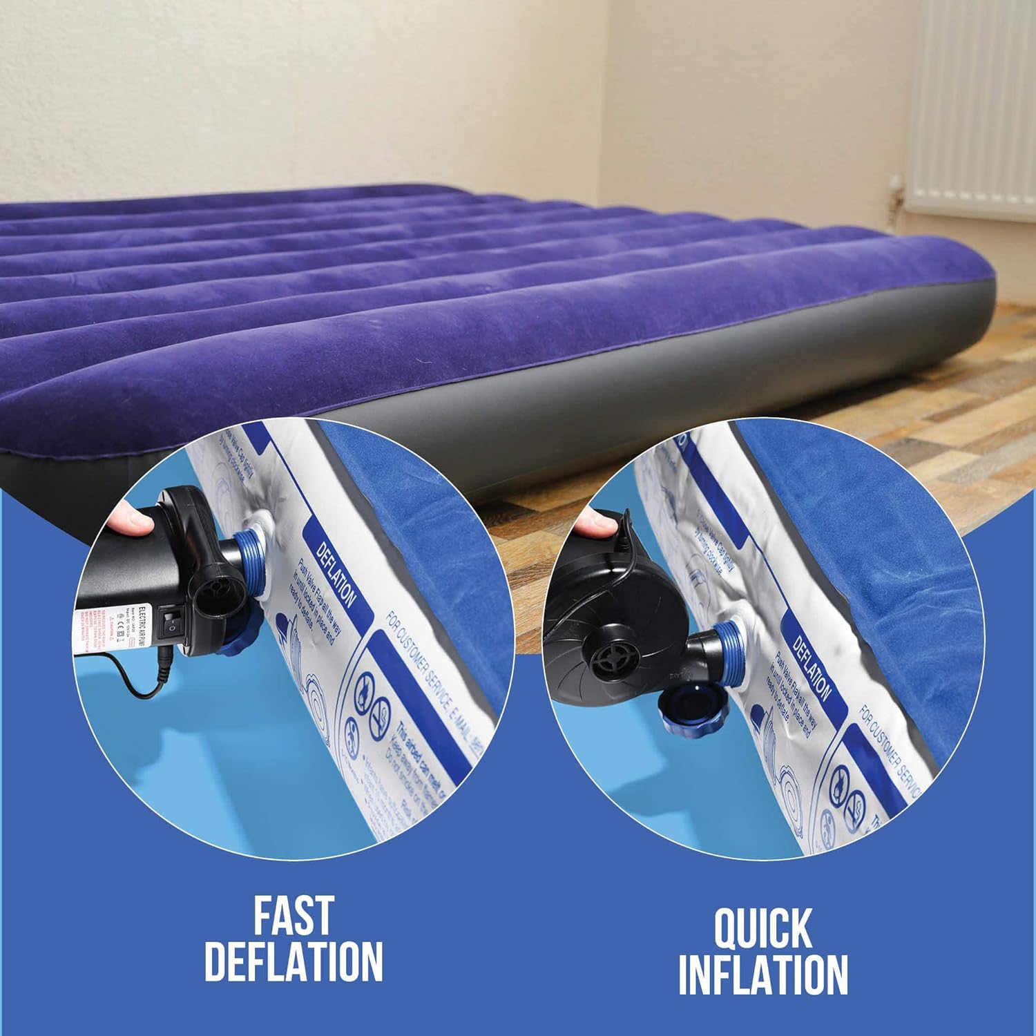 Prextex Electric Air Pump for Inflatables with Plug Air Mattress Pump for Inflatable Couches