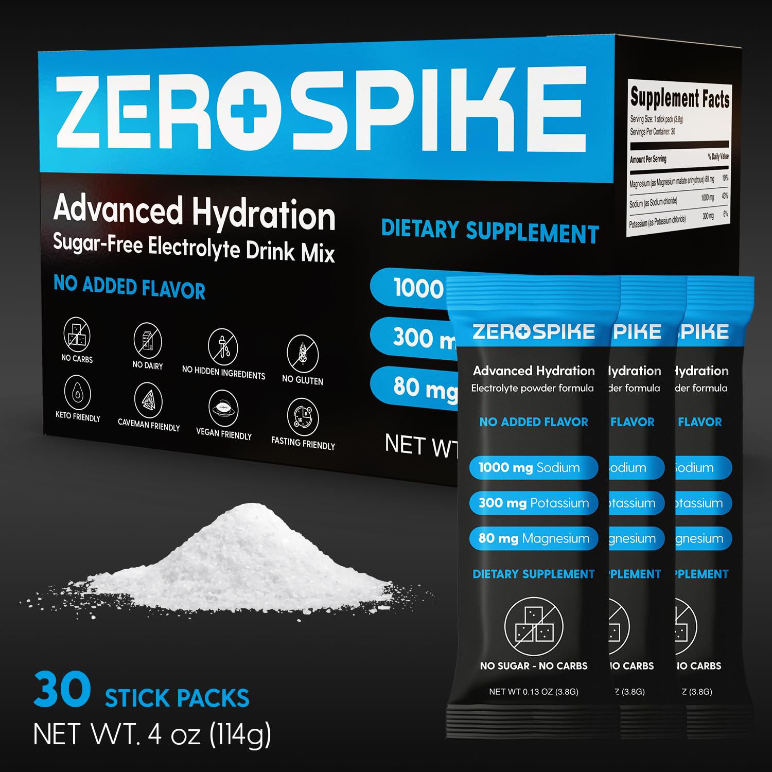 No Sugar Electrolytes Powder Packets | Keto & Fasting Salts Drink Mix | Supplements: The Key Hydration Nutrients Missing from Purified Water | Clean, Unflavored, Calorie Free | 30 Sticks — Amazon image 3