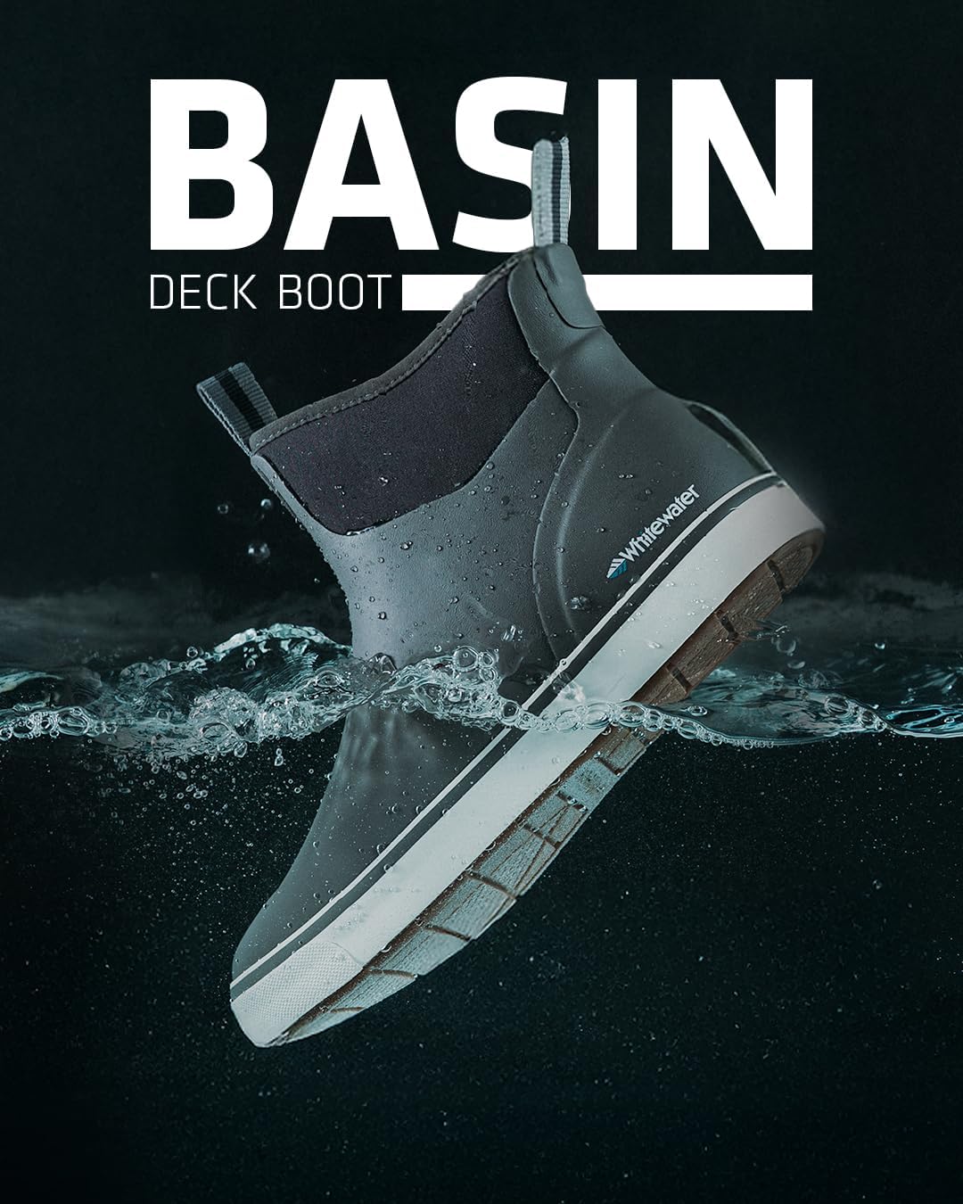 Whitewater Basin Deck Boot | 100% Waterproof Fishing & Boating Ankle Boot | Slip-Resistant Outsole, PU Insole Comfort, Easy-On Handles – Dock to Dine Footwear for Men & Women