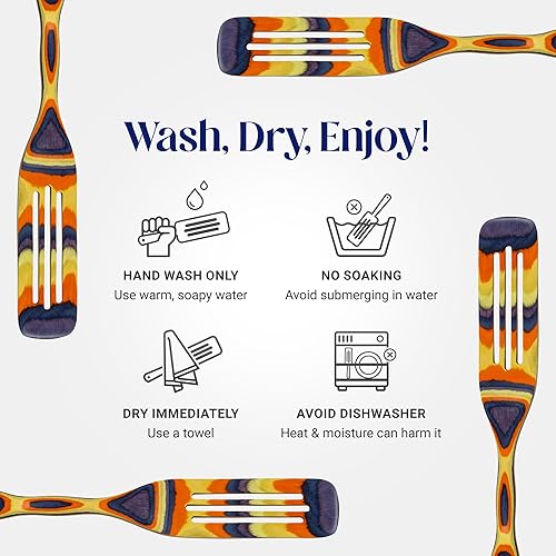 Miniatura 8 de Utensilios de cocina de madera de Pakkawood, juego de utensilios de madera para cocinar, cuchara ranurada, espátula, herramientas de cocina no