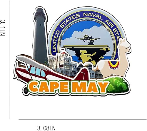 Miniatura 3 de Cape May New Jersey - Imán de nevera de madera 3D, monumentos de viaje, coleccionables, recuerdos, decoración hecha a mano -2903