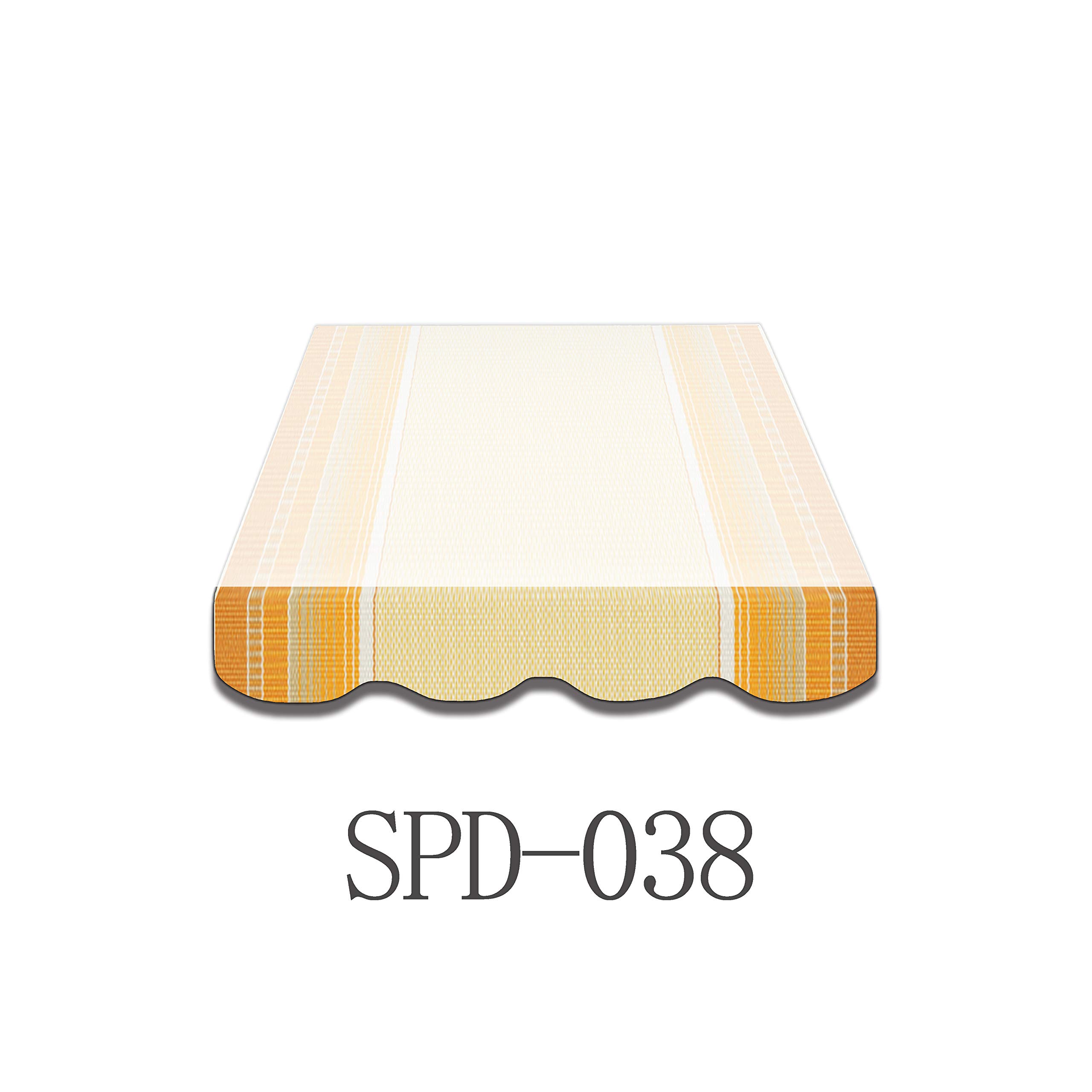VANA Markisenstoff Volant für 4 m Markise Ersatzstoff Markisentuch Bespannung Sonnenschutz, nur Volant, fertig genäht, Maß 3,83 x 0,21 m, Design SPD038