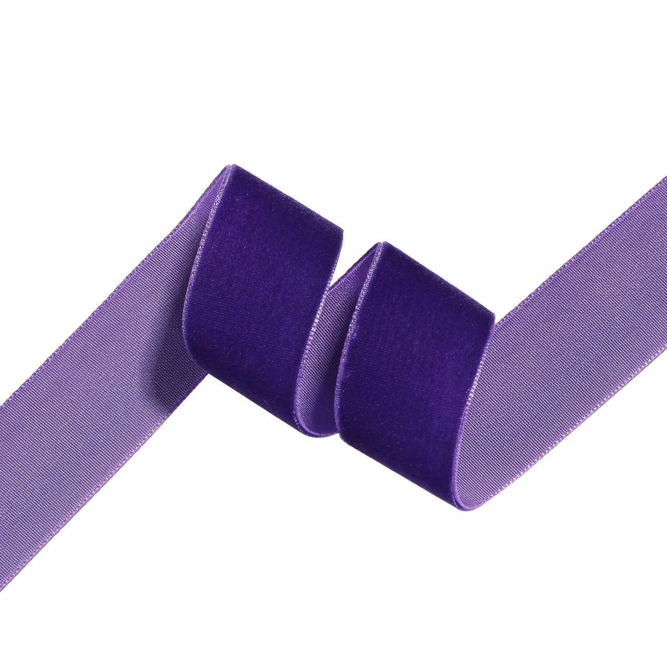 Velvet Piping Cord & Flat Velvet Ribbon Trim 5 Meter, Velour Sewing Trim for Upholstery, Cushion, Dressmaking & Craft, 10mm 19mm 25mm Width, 16 Colours [Violet, 5mts (25mm Flat Ribbon)]