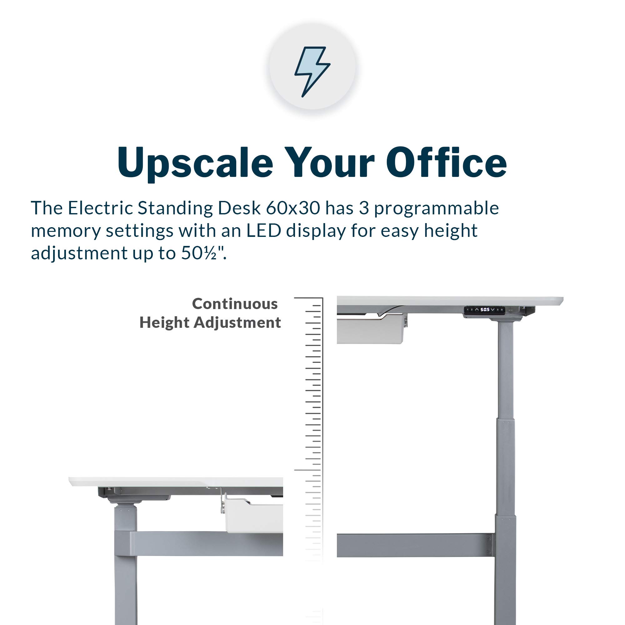 Vari Electric Standing Desk 60" x 30" Height Adjustable Sit to Stand