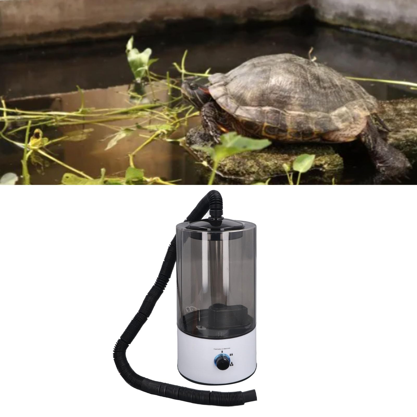 Umidificatore per Terrario Rettili, Nebulizzatore Serbatoio Acqua da 4 Litri, Dispositivo Umidificazione con Controllo Nebbia per Anfibi Tartarughe Lucertole