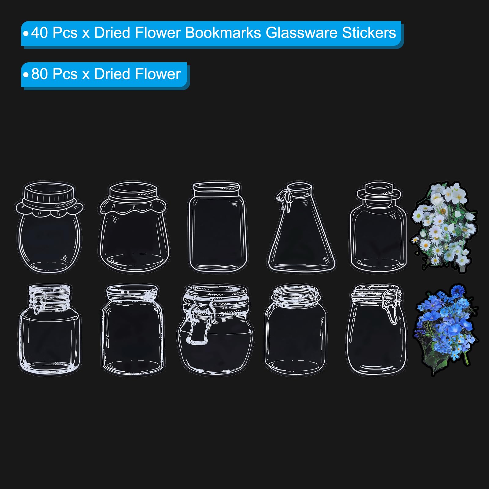 PATIKIL Transparent Dried Flower Bookmarks - Image 3