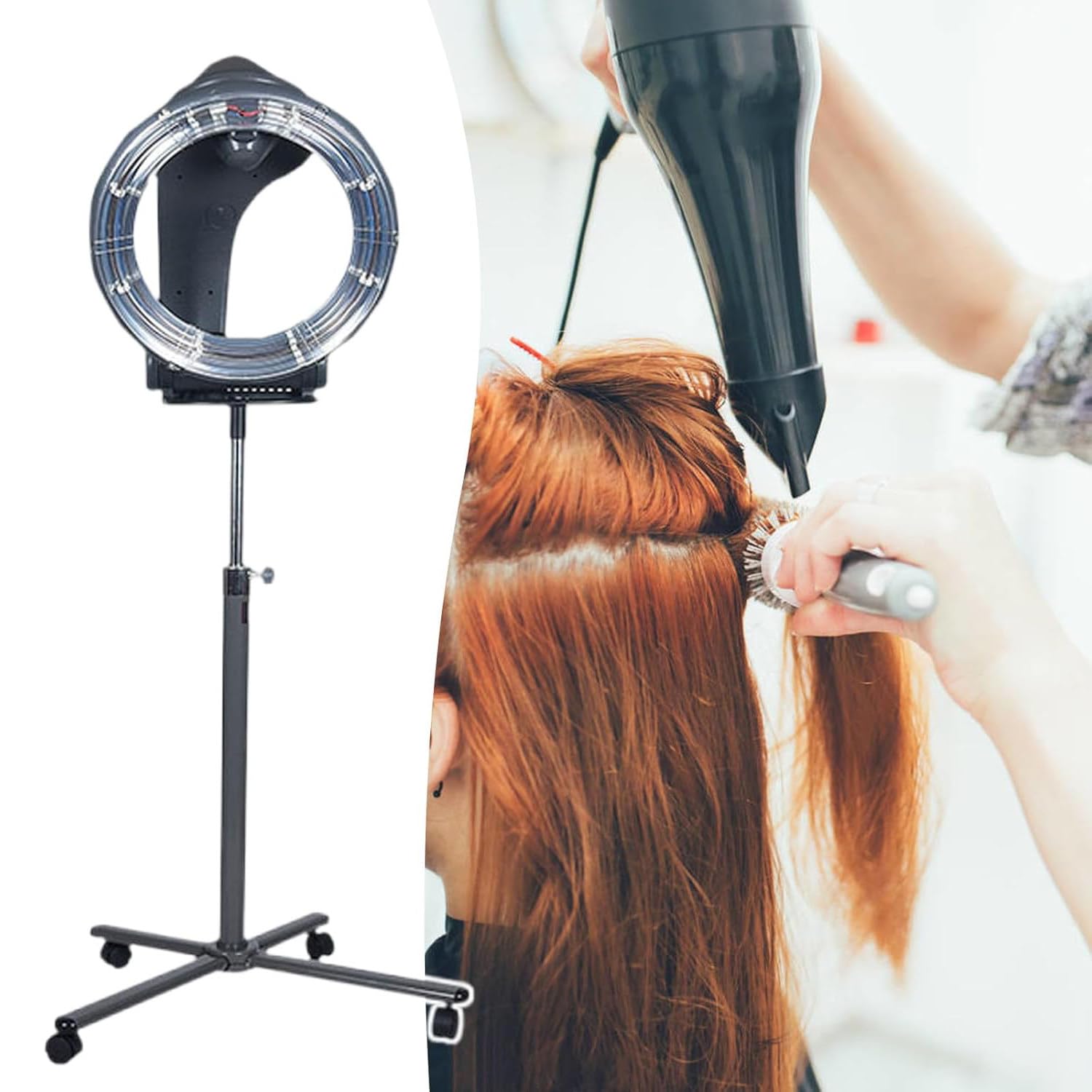 Professional Stand Hair Dryer Orbiting Infrared Hair Dryer Hair Color Processor Floor Hair Dryer Rotating Adjustable Hair Drying
