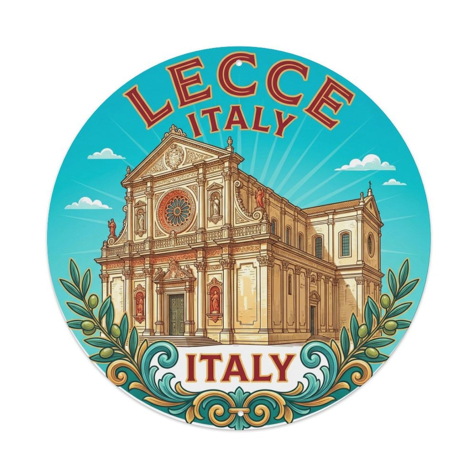 Metal Tin Sign Retro Travel Italy Lecce