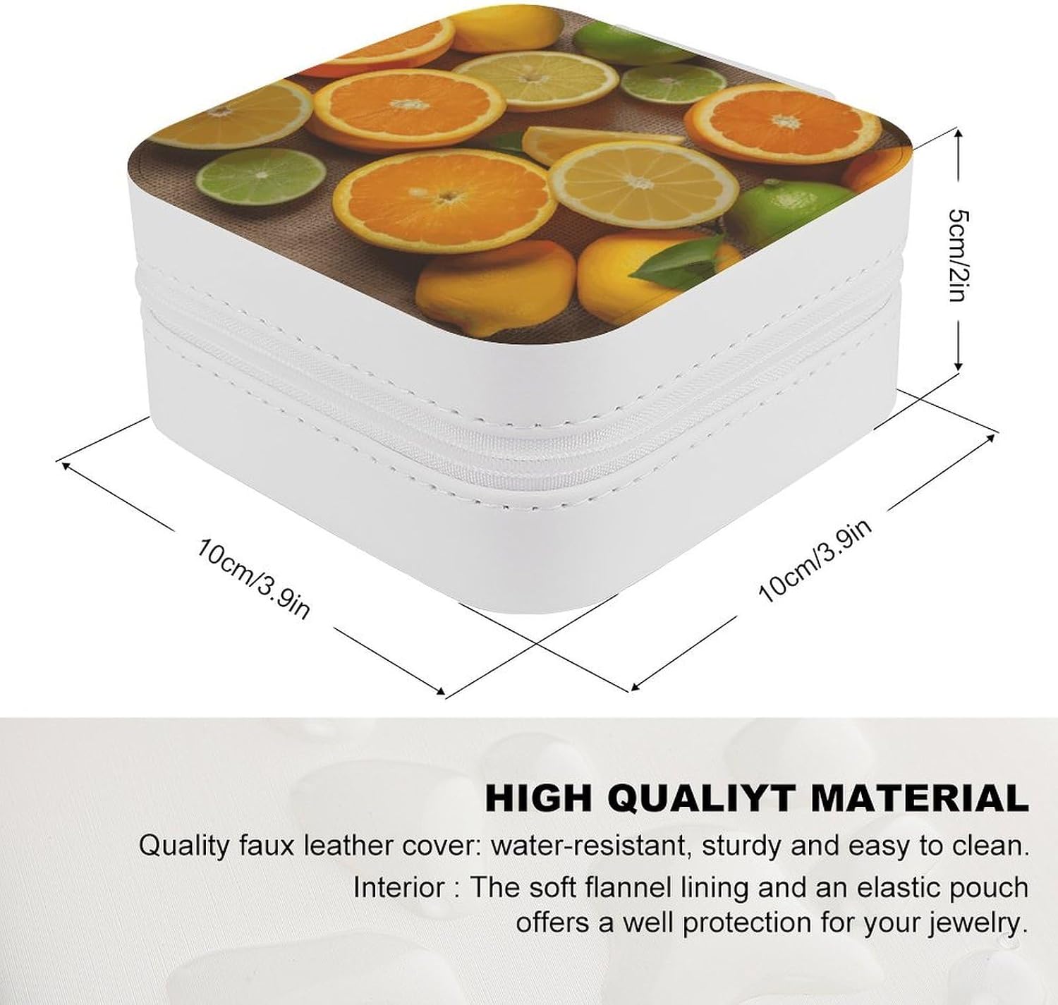 Lemons And Oranges Travel Jewelry Case Small Jewelry Organizer image 2