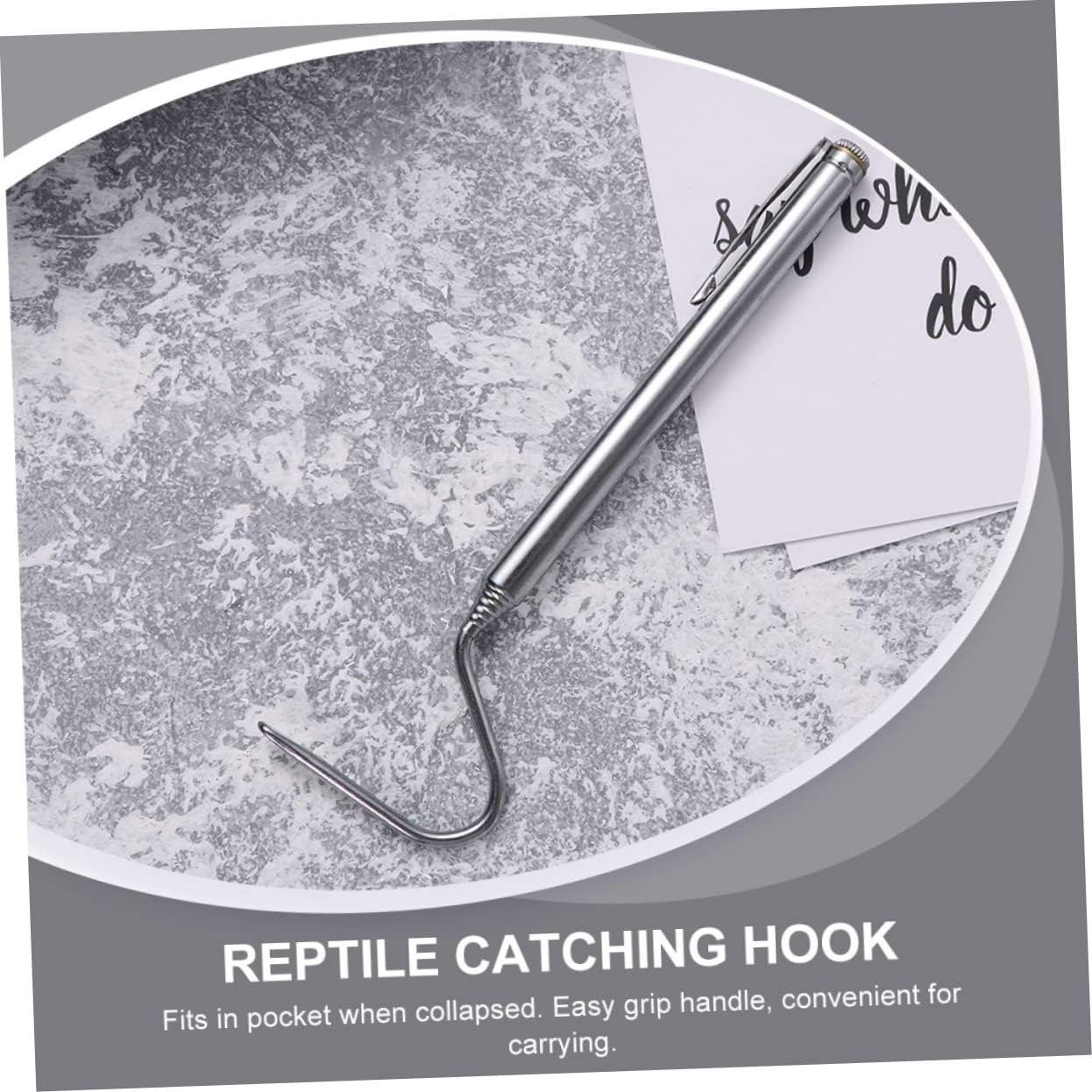 2pcs Telescoping Snake Catching Hooks Stainless Steel Grabbing Tool for Handling Snakes and Reptiles Portable Enthusiasts and Field Use
