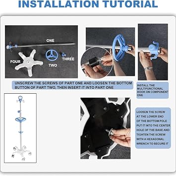 EYPKPL Floor Iv Stand Stainless Steel Iv Poles with 4 Hooks Wheels Infusion Pole for Hospital Clinic Families Communities Pet Clinics