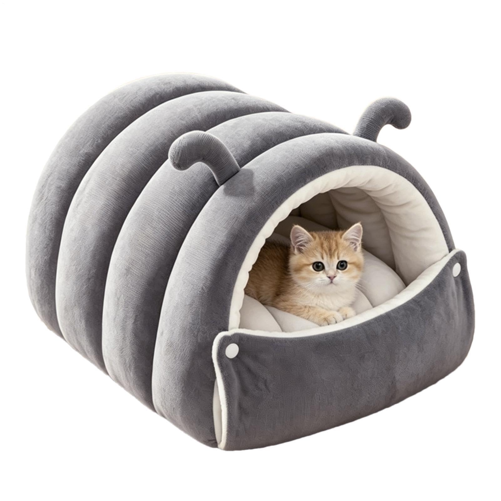 Katzenbett Haus Halbgeschlossenes waschbares überdachtes Katzenhaus in | Katzenwinterbett Für Outdoor Winter Reisen Auto Camping Schreibtisch Couch Zimmer Unterstand Büro Fußboden M