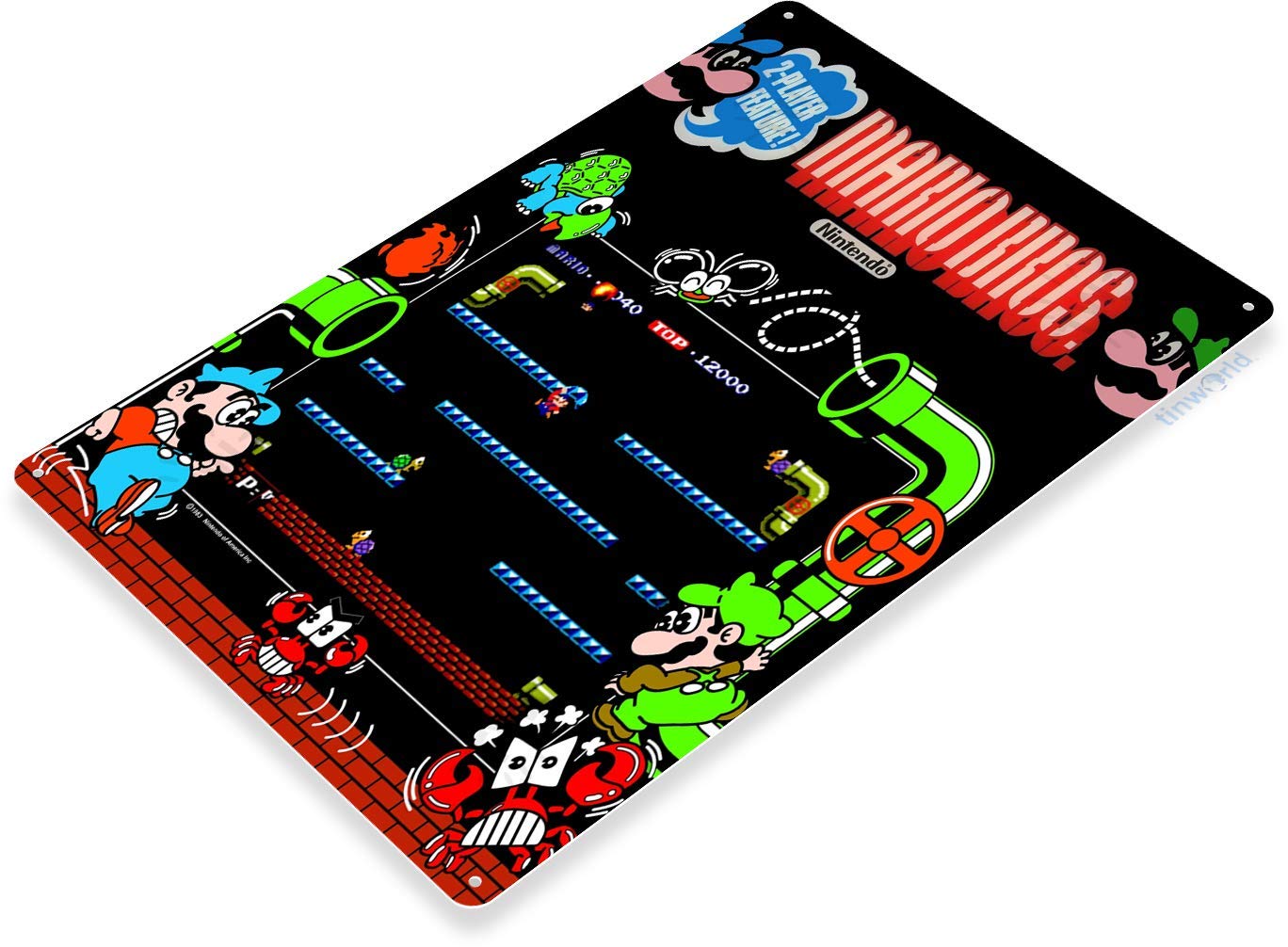 Amazon.com: Tinworld Tin Sign: Mario-Bros Arcade Marquee Shop Game