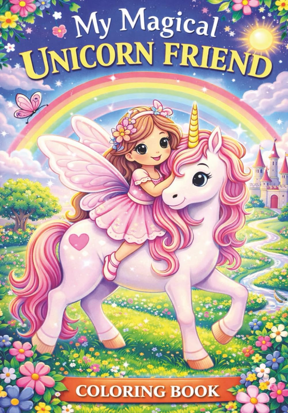 Magical Fairy & Unicorn Coloring Book for Kids: Cute Fairies, Adorable Unicorns, Rainbows & Enchanted Adventures for Girls Ages 4–8 (Magical Fairy Coloring Adventures)