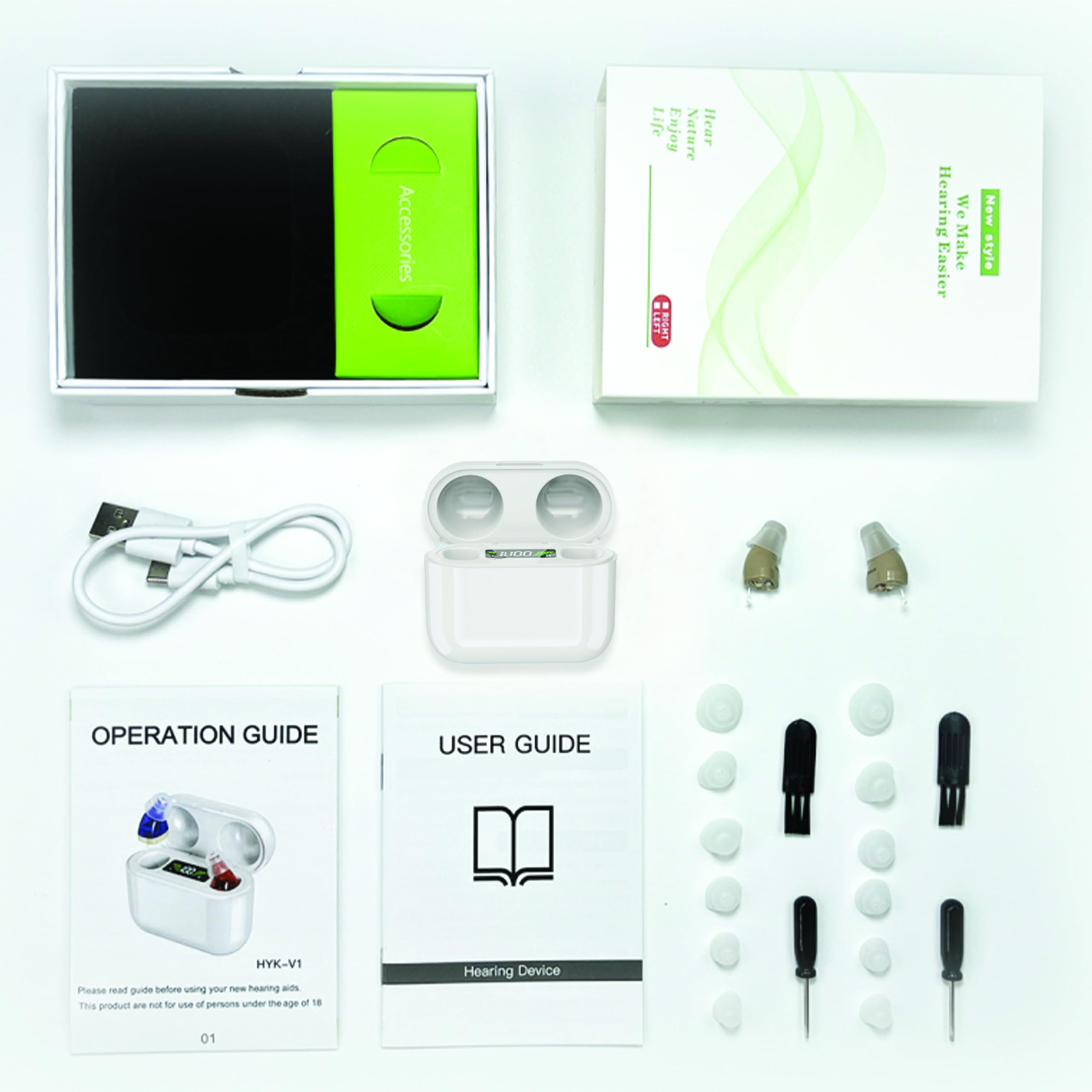 Amplificatore audio ricaricabile, amplificatore vocale personale con microfono per chiarezza del suono, design invisibile con display HD, riduzione del rumore e durata