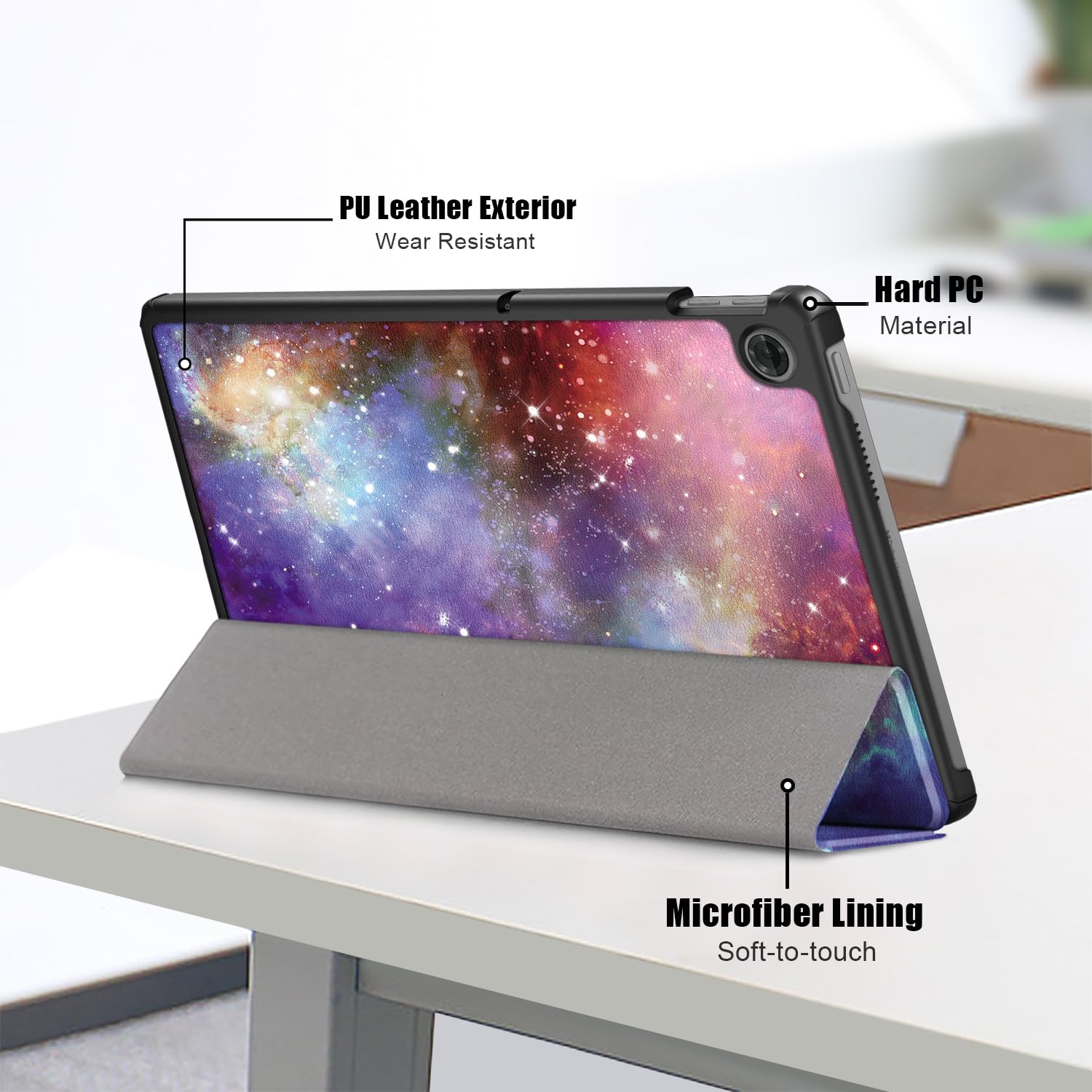 Lenovo Tab K10 Hülle - Blumen Design Mit Standfunktion & Automatischem Sleep