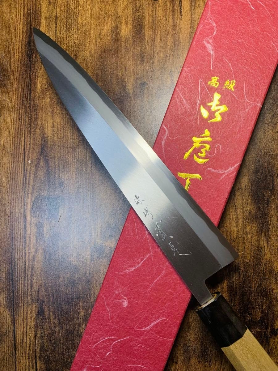 堺實光紋鍛身卸 出刃包丁青鋼尺水牛八角柄 堺實光紋鍛身卸 出刃包丁青鋼尺水牛八角柄