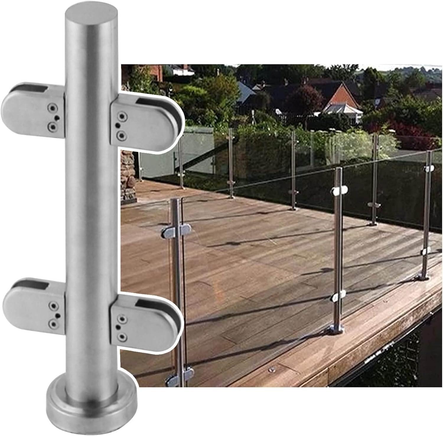 Poteau de balustrade en verre pour terrasse panoramique et balcon design