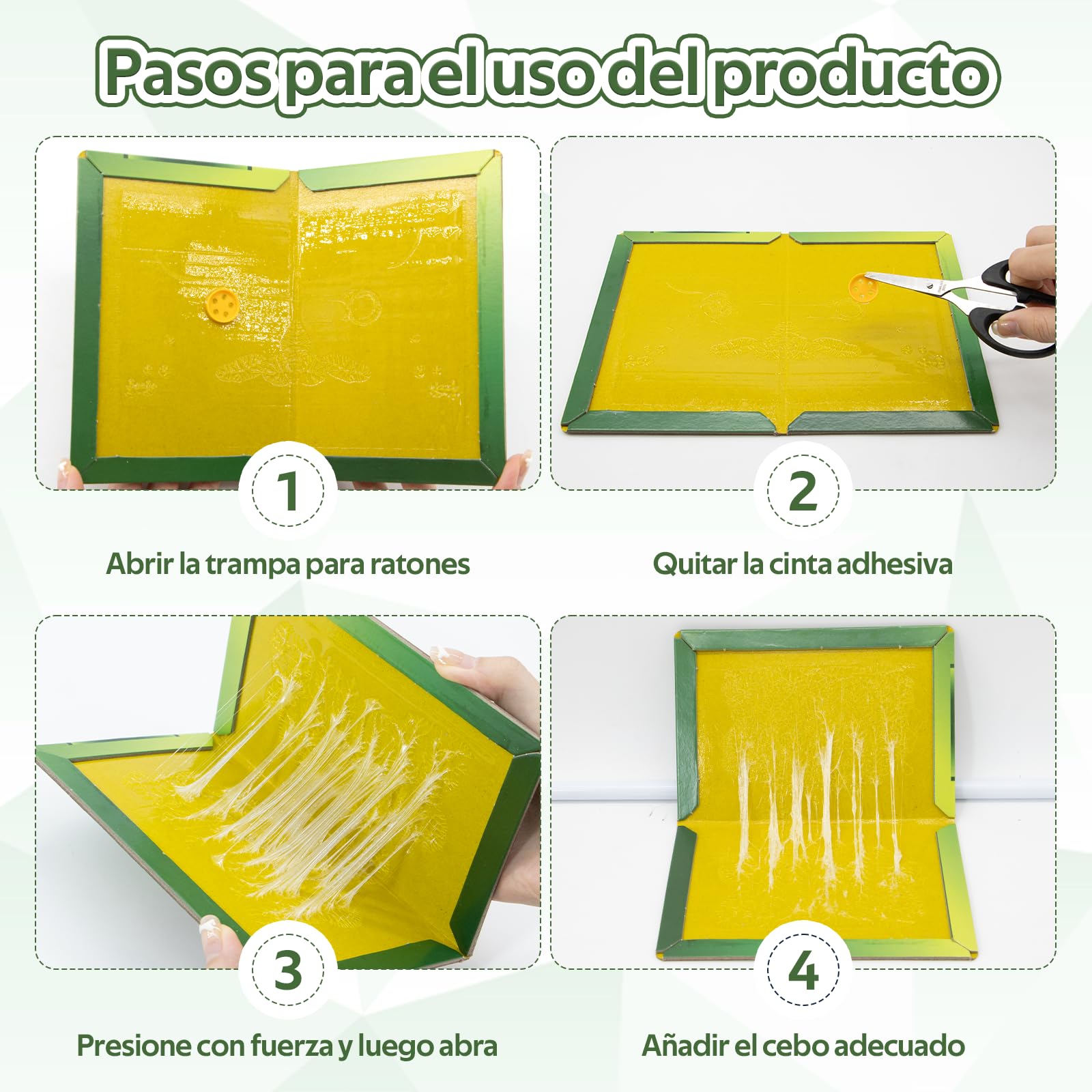 12 Piezas Pegamento Ratones Pegajoso Fuerte Trampa Aadhesiva para Ratas y Ratones Profesional Atrapa Ratón y Cucarachas, Trampas Ratas Adhesivo Utilizado en Cocinas, Salas de Estar, Almacenes
